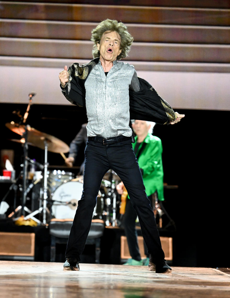 Mick Jagger performs with The Rolling Stones at The Rolling Stones ÒHackney Diamonds TourÓ held at SoFi Stadium on July 10, 2024 in Los Angeles, California.