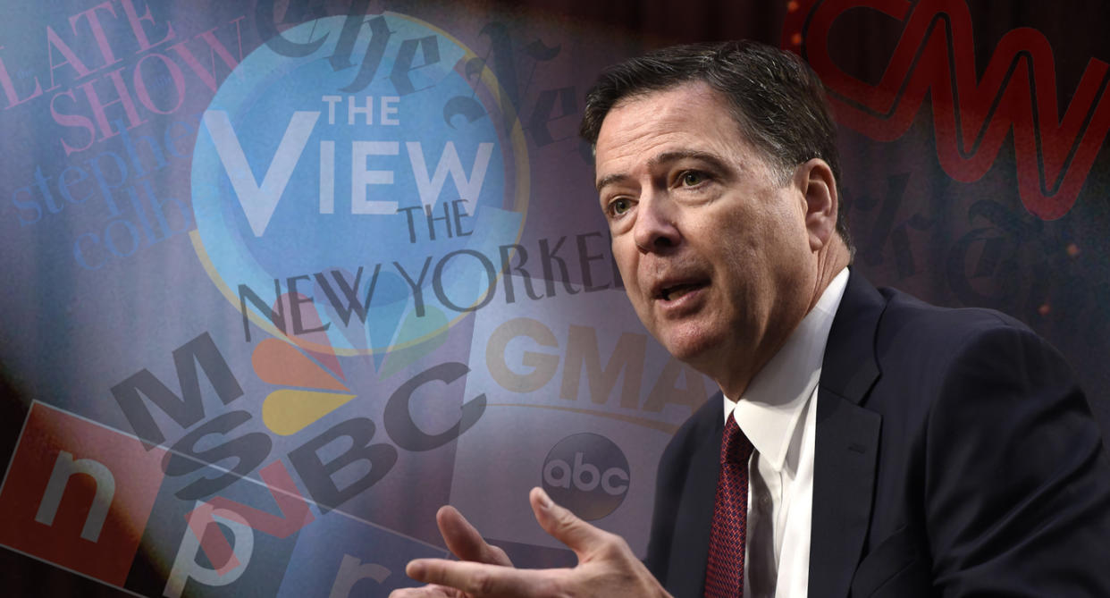 James Comey (Photo illustration: Yahoo News; photos: Saul Loeb/AFP/Getty Images, AP)