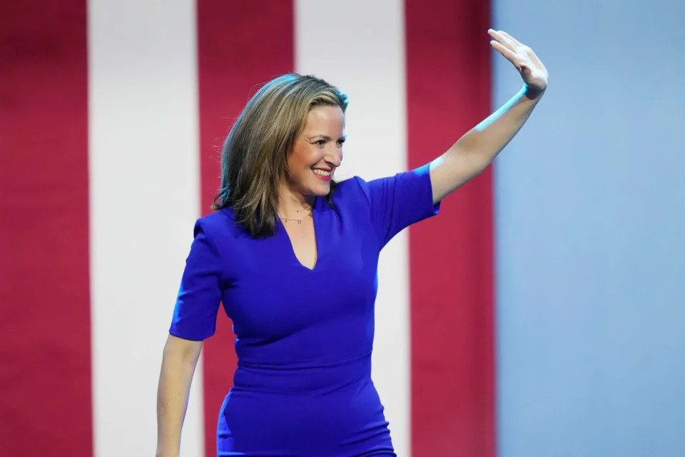 PHOTO: Michigan Secretary of State Jocelyn Benson, attends an Election Night party, on Nov. 8, 2022, in Detroit. (Carlos Osorio/AP, FILE)