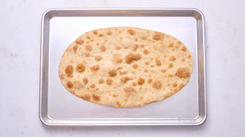 baked flatbread on table