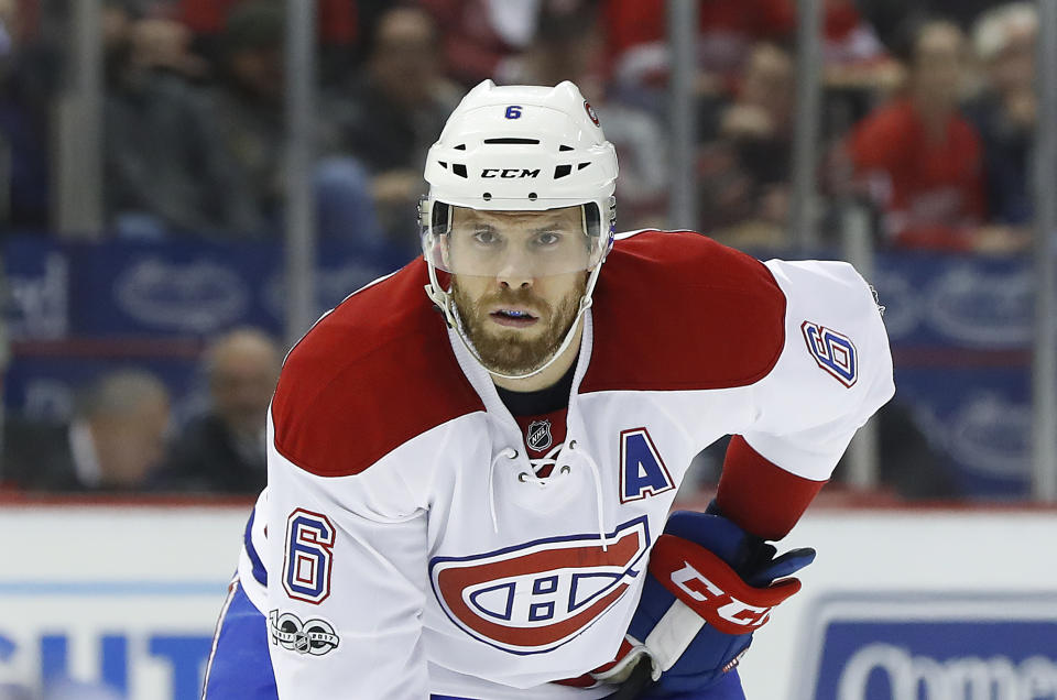 Shea Weber is back, and he’s looking like his old reliable self. (AP Photo/Paul Sancya)