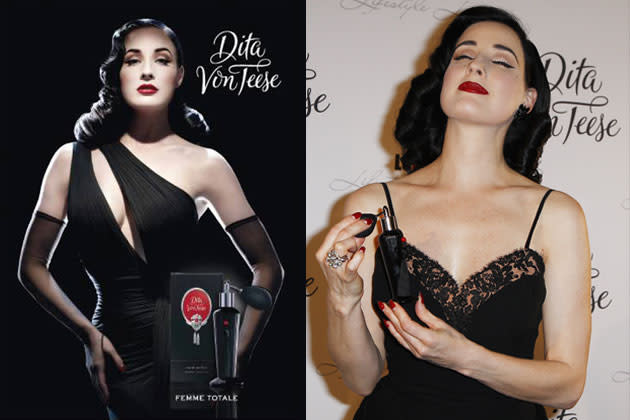 Dita von Teese vermarktete mit ihrem guten Namen eine Unterwäsche-Kollektion, Make-up und natürlich auch einen eigenen Duft. (Bild: ddp images)