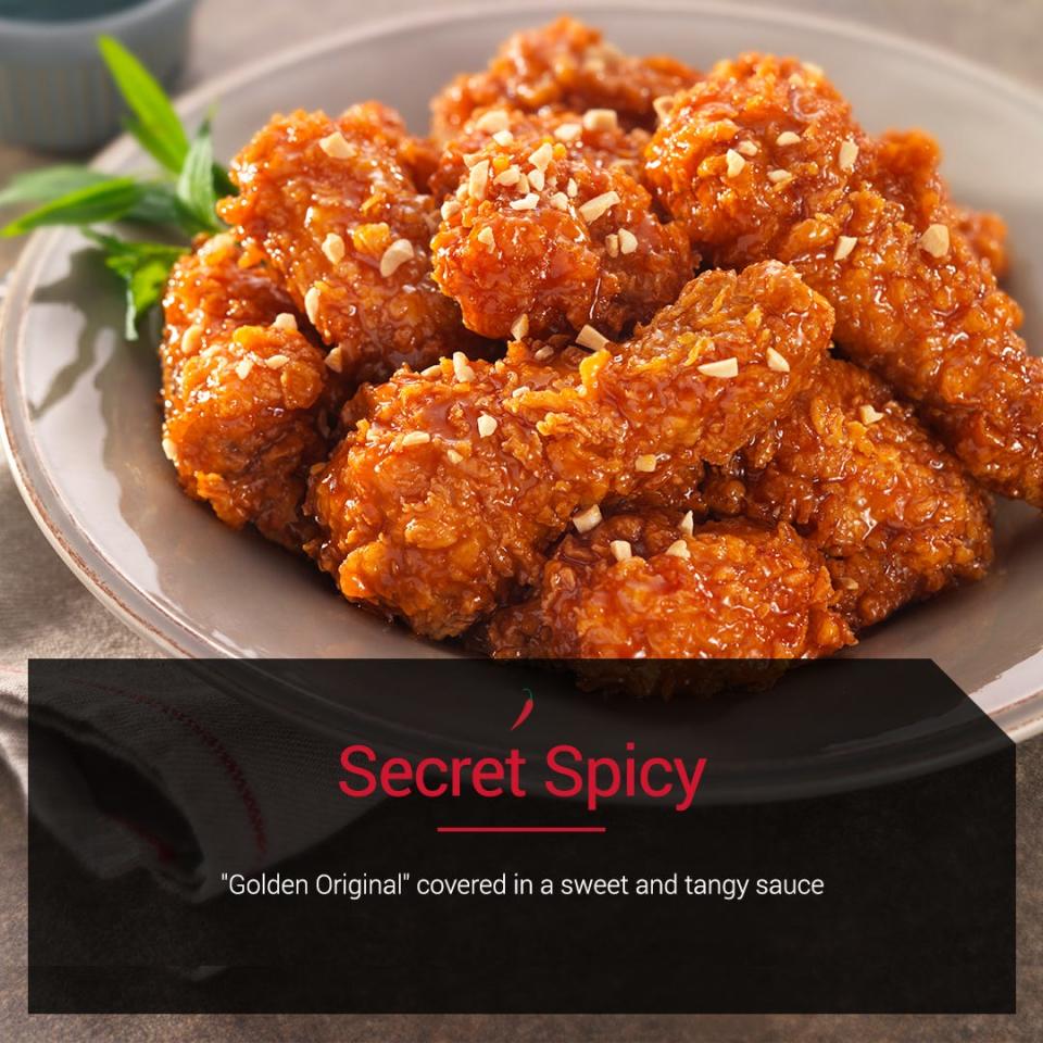 Secret spicy chicken on the bb.q Chicken menu.