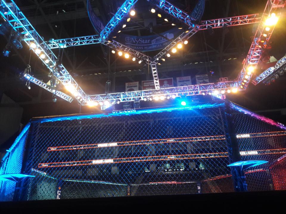 UFC Fight Night held one of the first public gatherings during the pandemic at VyStar Veterans Memorial Arena in May 2020. Fight Night returns on Saturday.