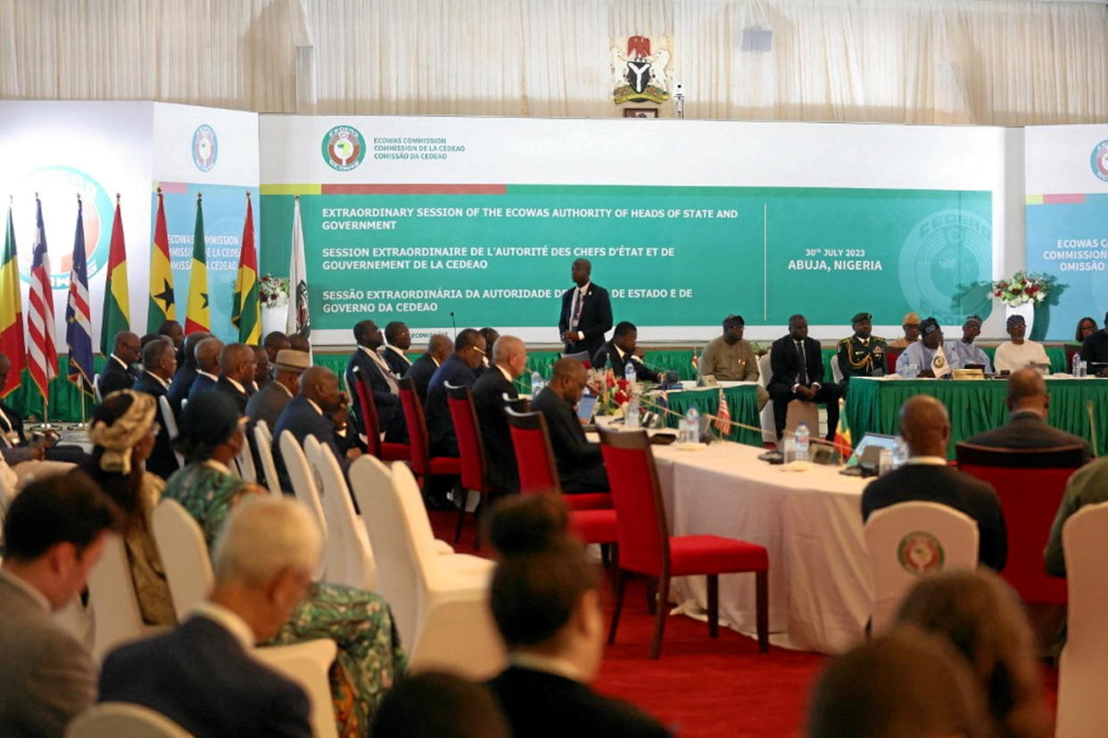 La Cedeao a imposé de lourdes sanctions à Niamey  - Credit:KOLA SULAIMON / AFP