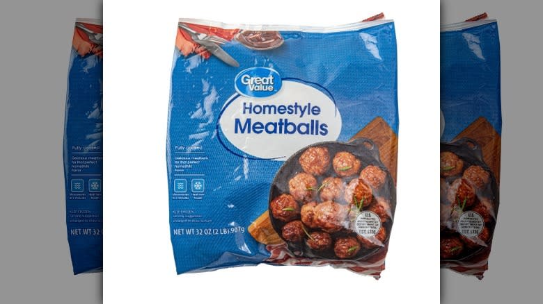 Bag of Great Value Homestyle Meatballs
