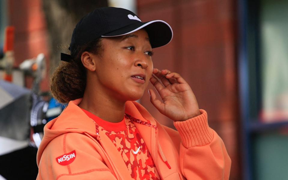 Japan's Naomi Osaka speaks during a interview ahead of the 2021 US Open Tennis tournament at the Billie Jean King Natinal Tennis Center in Queens, New York on August 27, 2021 - KENA BETANCUR/Afp/AFP via Getty Images