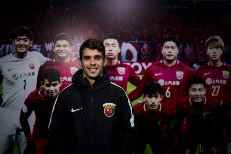 Brazilian footballer Oscar of Shanghai SIPG poses for a portrait during a season launch event in Shanghai, on February 13, 2017