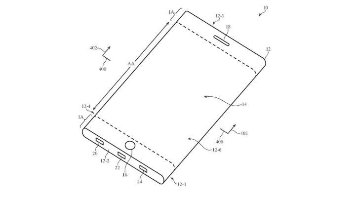 A picture of a folding iPhone patent