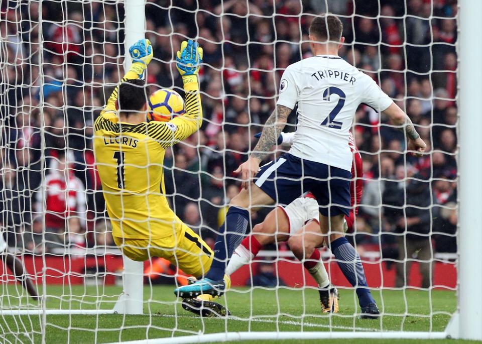 Arsenal’s Alexis Sanchez scores his side’s second goal