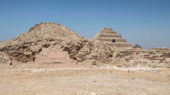 The pyramids at the center of the necropolis of Saqqara in Egypt.