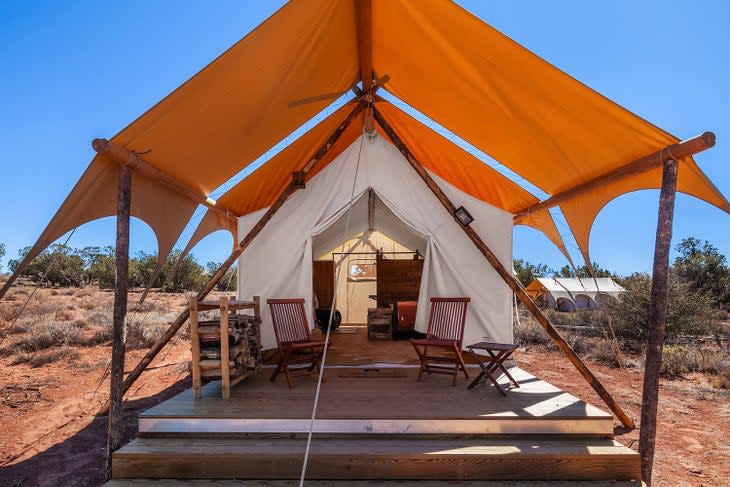 Safari-inspired tent at Under Canvas near the Grand Canyon
