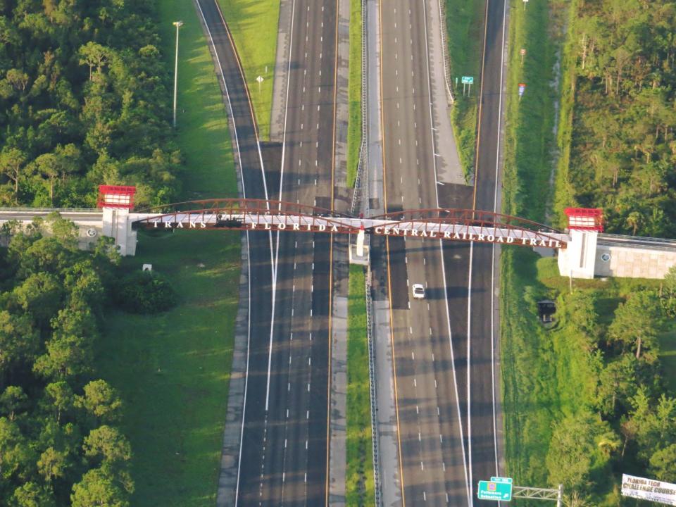 The bridge over Interstate 95 for the Trans-Florida Central Railroad Trail.