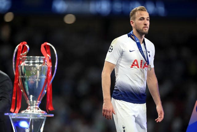 Kane collected a loser's medal following Champions League final defeat to Liverpool in 2019. 