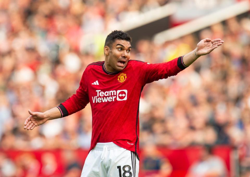 Casemiro’s error helped Arsenal clinch a tight contest at Old Trafford (EPA)