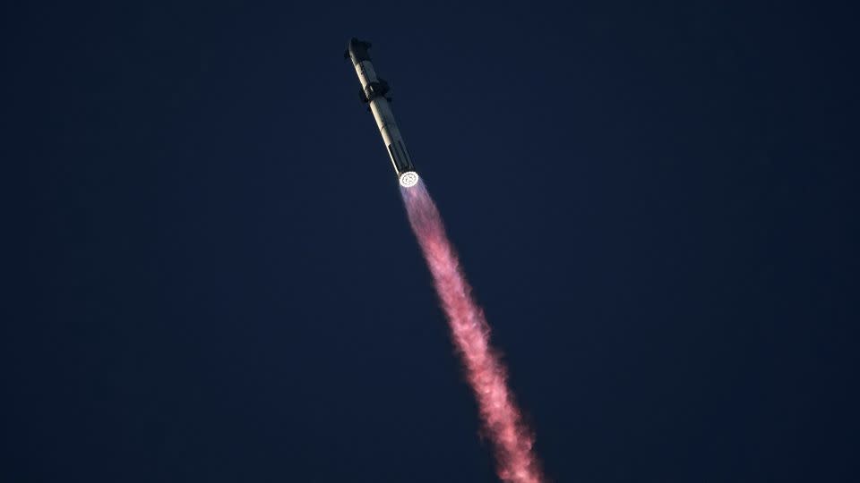 SpaceX's Starship will launch Saturday morning for its second test flight from the Starbase facility in Boca Chica, Texas.  The rocket booster and then the spacecraft were lost shortly after launch.  -Eric Gay/AP