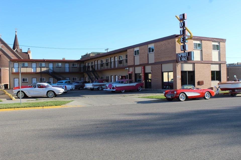 More than half a dozen classic cars took part in a photo shoot at Spirit Lake Motel on June 22.