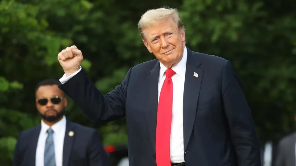 Former President Donald Trump arrives at a rally in the historical Democratic district of the South Bronx on May 23, 2024, in New York City. (Photo by Spencer Platt/Getty Images) (Spencer Platt/Getty Images)