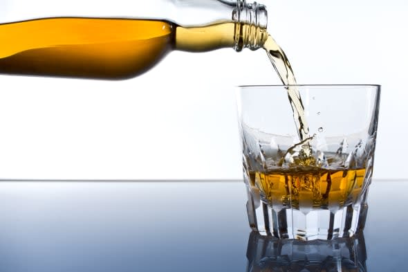 Whiskey being poured into glass