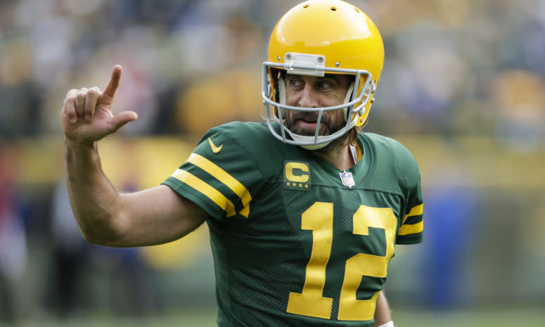 Packers quarterback Aaron Rodgers on Sunday afternoon.