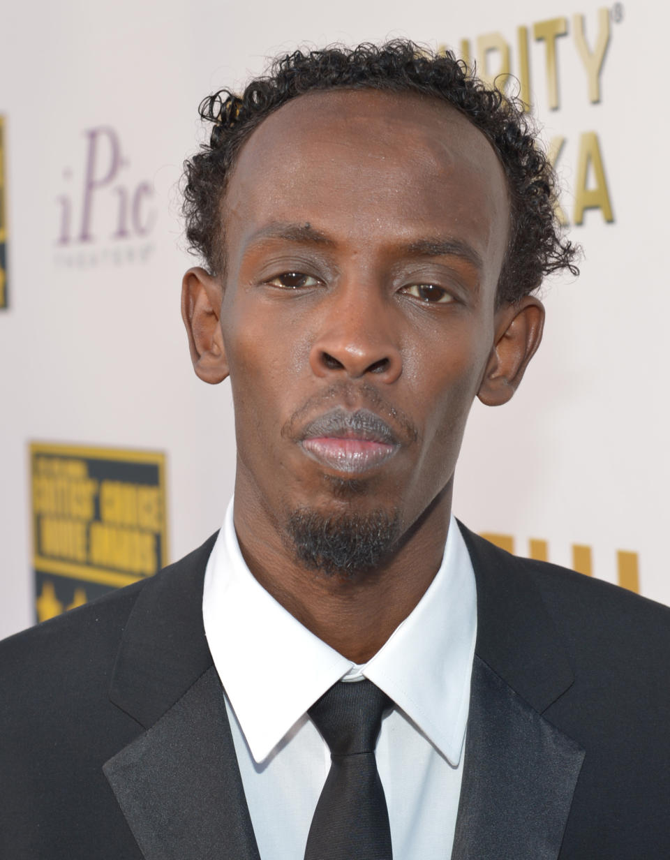 Barkhad Abdi arrives at the 19th annual Critics' Choice Movie Awards at the Barker Hangar on Thursday, Jan. 16, 2014, in Santa Monica, Calif. (Photo by John Shearer/Invision/AP)