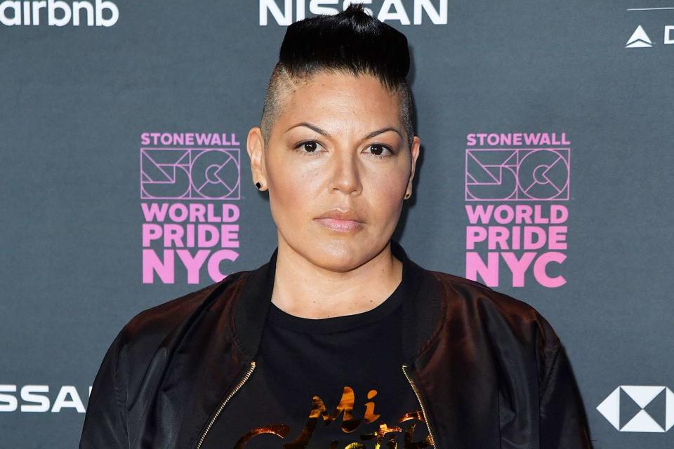 <p>ANGELA WEISS/AFP/Getty</p> Singer and actress Sara Ramirez arrives for the opening ceremony of WorldPride 2019 at Barclays Center in Brooklyn, New York, on June 26, 2019. 