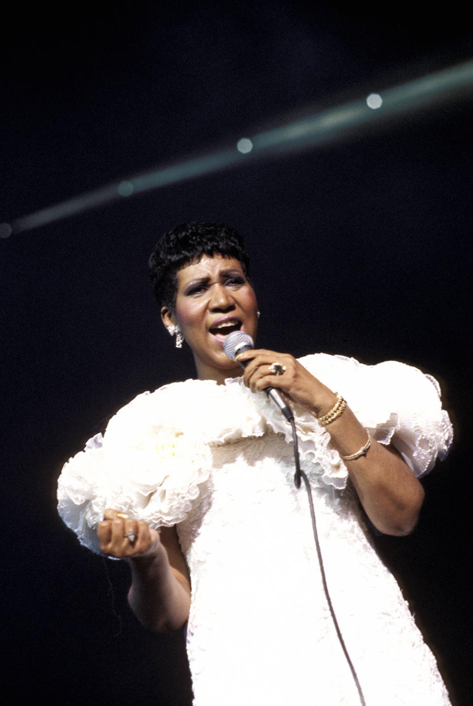 Aretha Franklin onstage in the 1980s.