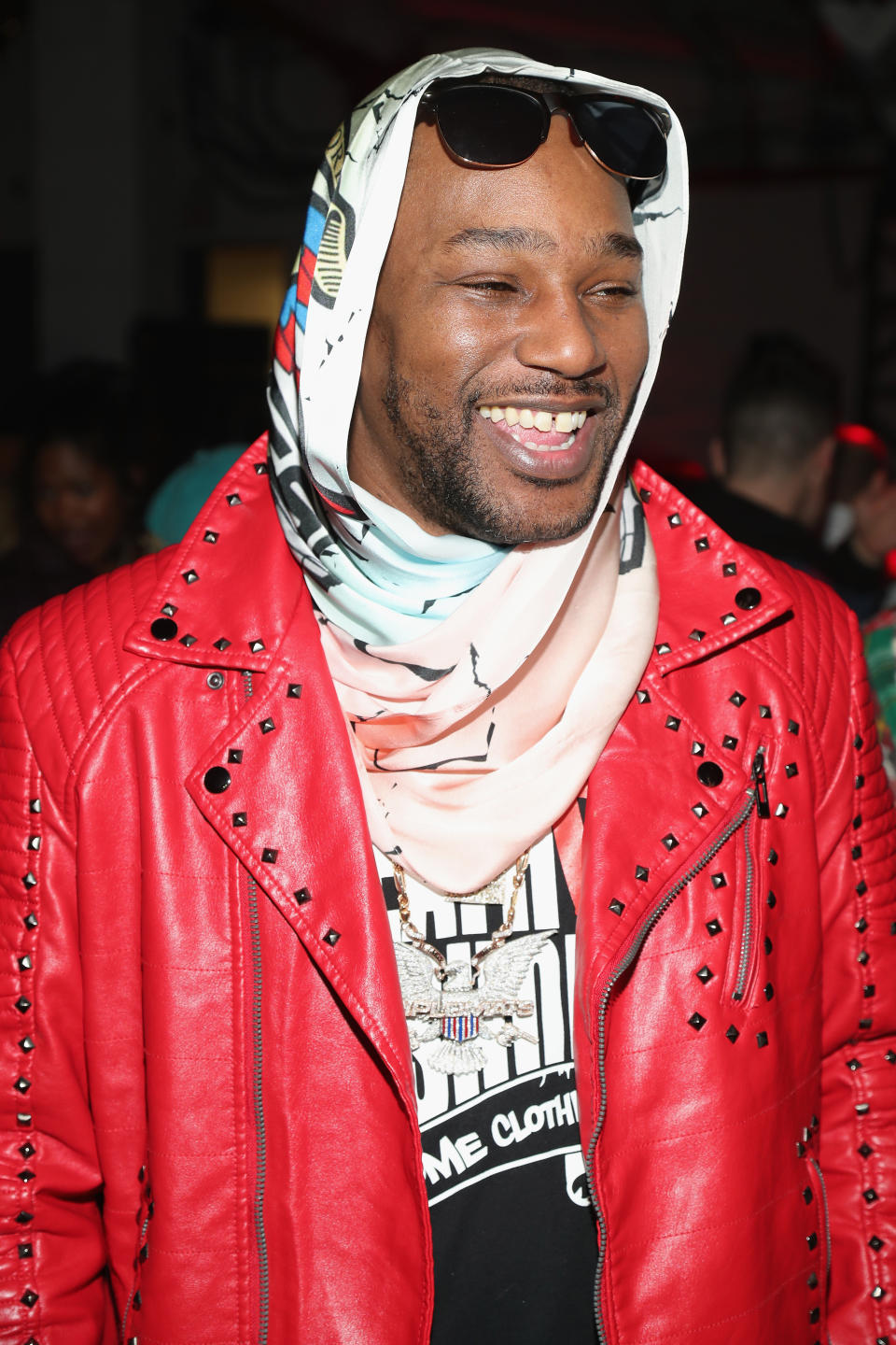 Cam'ron Wearing Red Leather Jacket