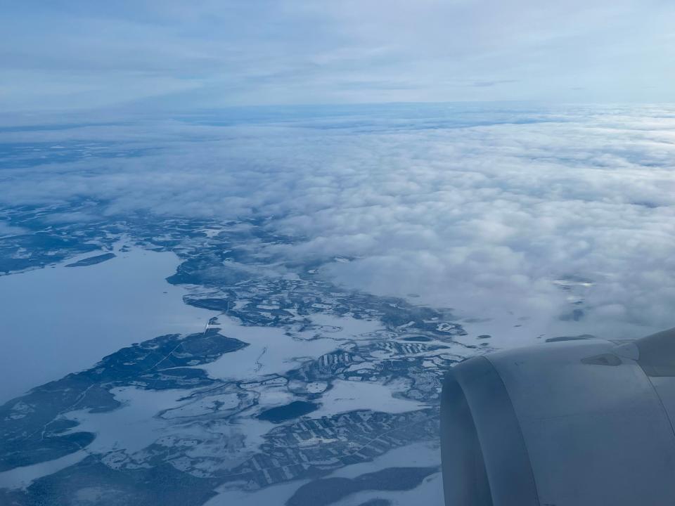 The views over Finland from the plane.