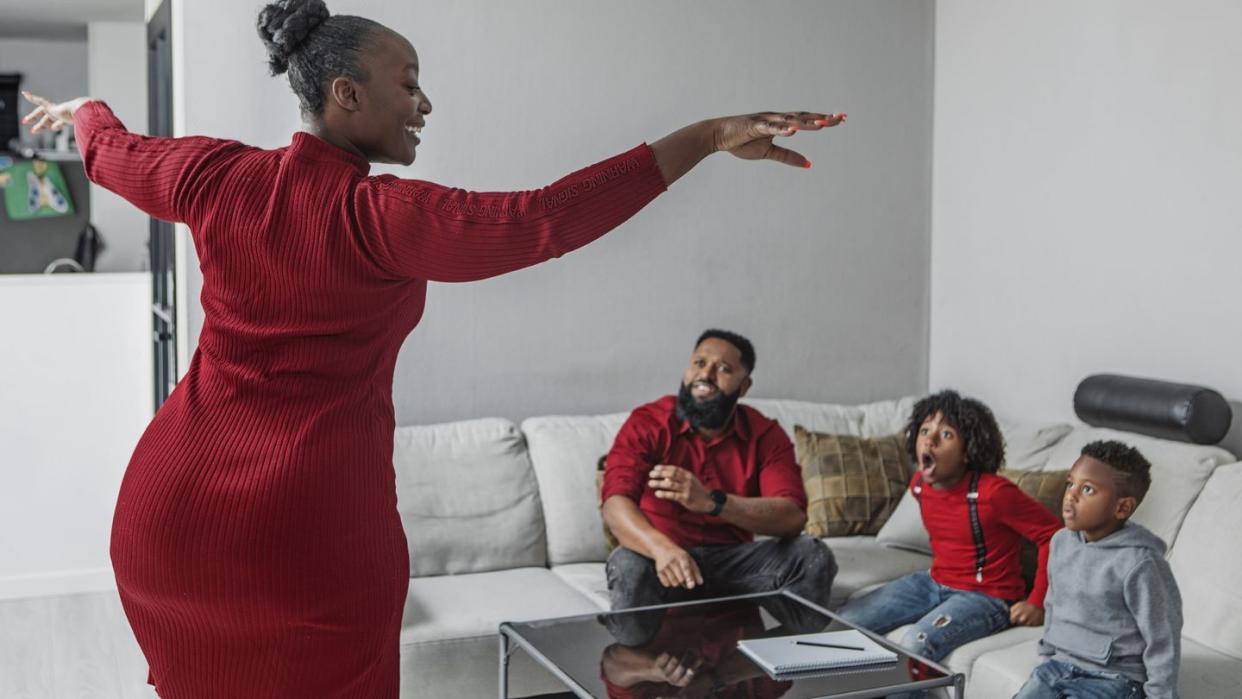 beautiful family connecting whilst playing games