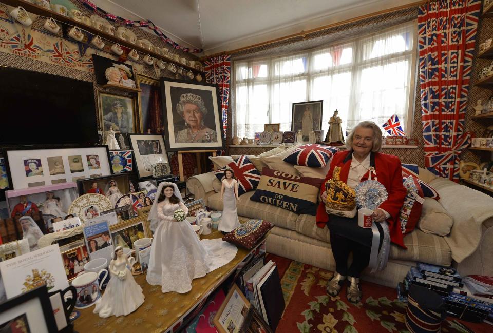 Margaret Tyler sits in the front room of her house in west London