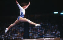 <p>In the era of Biles, Douglas, Raisman and co. it’s hard to envision a time when the U.S. had never won gold in gymnastics. But such was the case when an inexperienced 16-year-old Mary Lou Retton dazzled at the 1984 Games, receiving perfect 10s for her vault routine and becoming the first American to claim gymnastics gold. (Getty) </p>