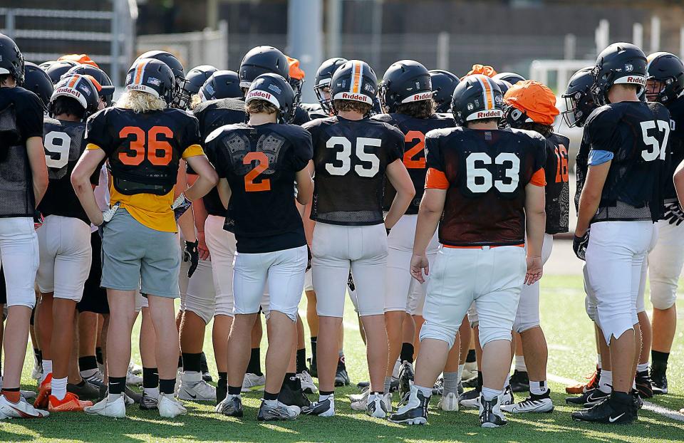 Ashland High School football team is seen during high school football practice on Tuesday, Aug. 2, 2022. TOM E. PUSKAR/ASHLAND TIMES-GAZETTE