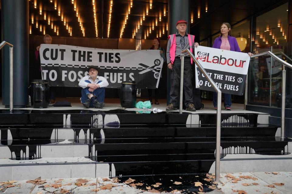 Extinction Rebellion activists protest at Labour Party’s London headquarters in London (PA)