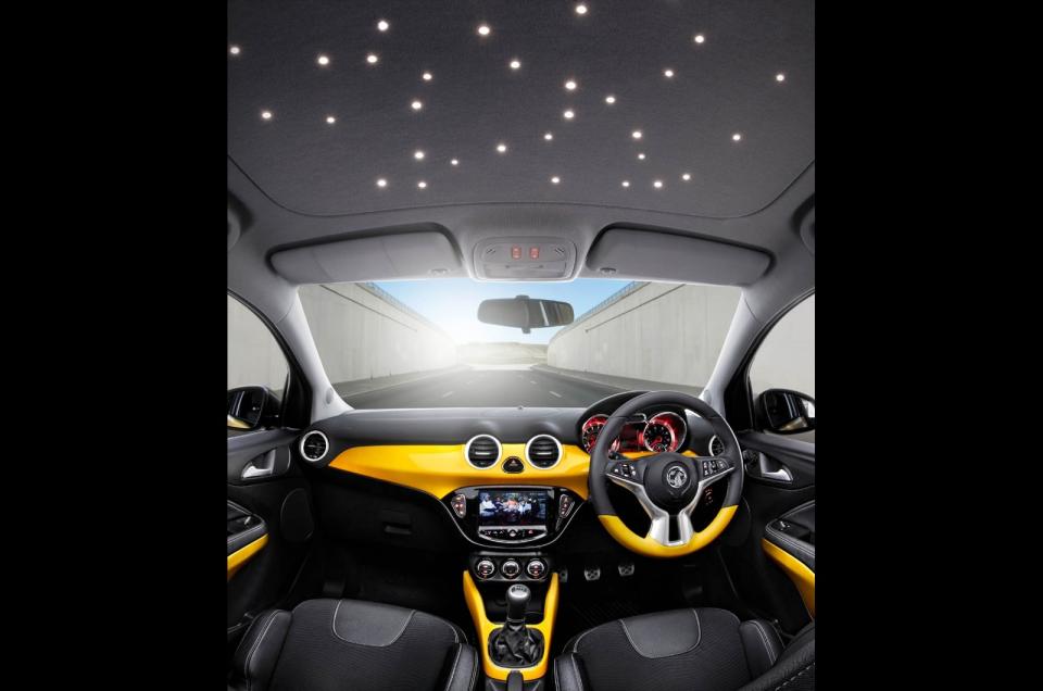 <p>Originally, this option appeared in the Rolls-Royce Phantom VII. A series of small LED lights were installed into the headliner to mimic the night sky, an option that added a further touch of class to an already classy car. Vauxhall then decided to offer it on its Adam range. Buyers could fork out roughly £300 and Vauxhall would install 64 LEDs in the Adam’s headliner.</p>