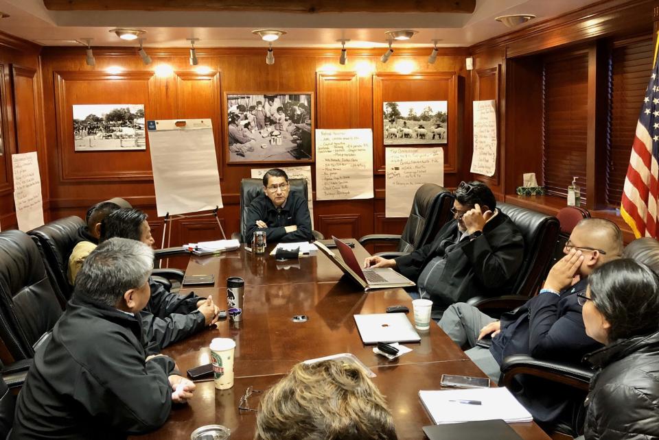 Navajo Nation President Jonathan Nez, center. (Navajo Nation)