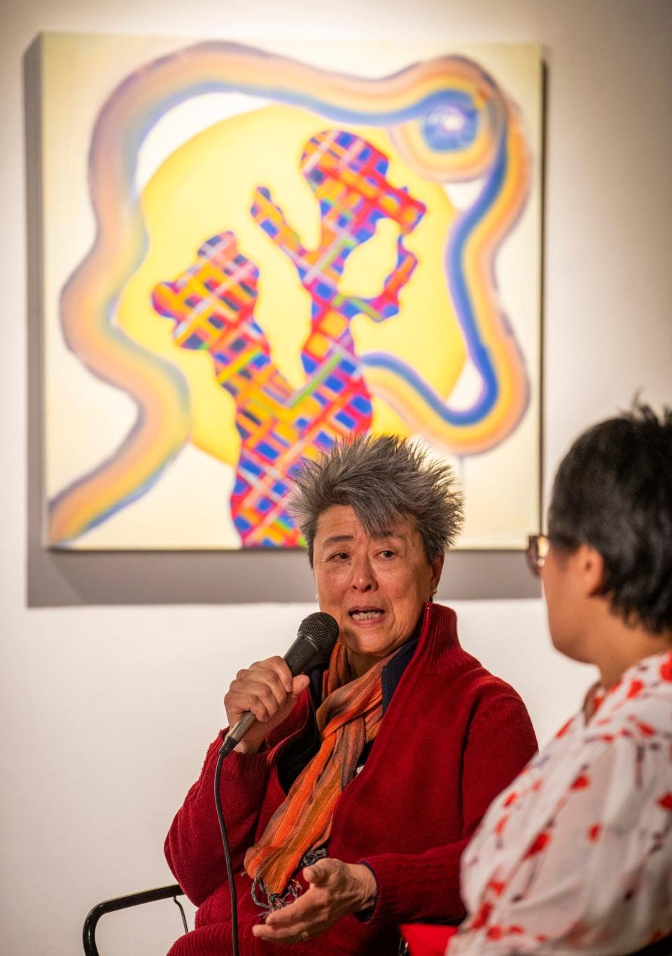 Helen Zia and Michelle Dahl discuss this history of anti-Asian racism in the United States during the Hoosier Asian American Power launch party last week.