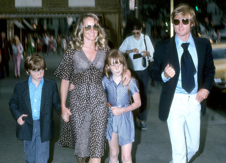 Robert Redford with his wife Lola, son Jamie and daughter Shauna 