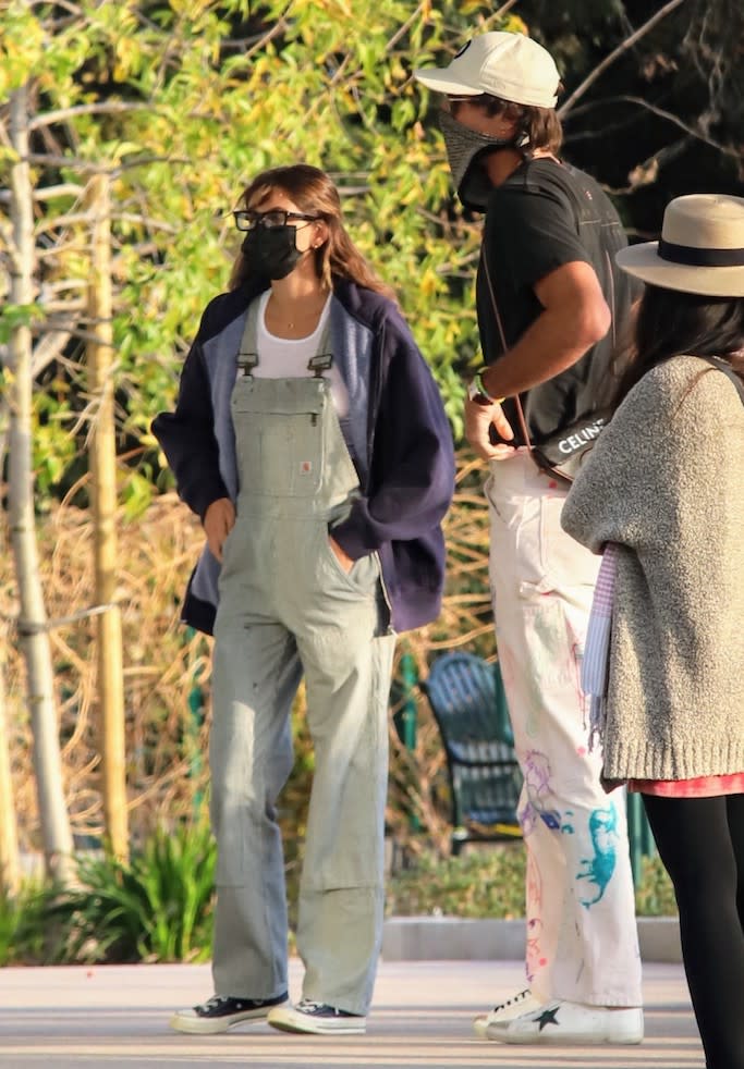 EXCLUSIVE: Kaia Gerber debuts very long hair extensions while loved up with boyfriend Jacob Elordi. 27 Dec 2020 Pictured: Kaia Gerber, Jacob Elordi. Photo credit: APEX / MEGA TheMegaAgency.com +1 888 505 6342 (Mega Agency TagID: MEGA723152_007.jpg) [Photo via Mega Agency]