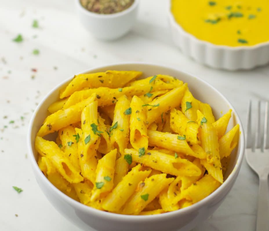 <p>Flavours Treat</p><p>This creamy, mildly sweet carrot pasta sauce will delight your inner bunny. </p><p><strong>Get the recipe: <a href="https://www.flavourstreat.com/pasta-carrot-sauce-carrot-pasta" rel="nofollow noopener" target="_blank" data-ylk="slk:Pasta With Carrot Sauce;elm:context_link;itc:0;sec:content-canvas" class="link rapid-noclick-resp">Pasta With Carrot Sauce</a></strong></p>