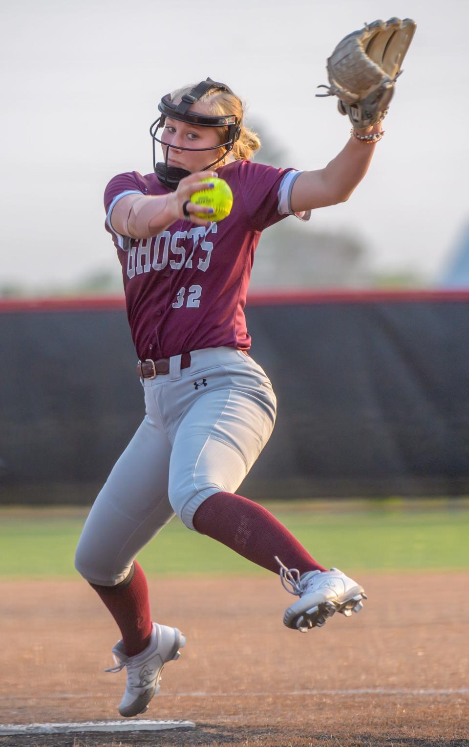 IVC's Katie Petran pitches during the Senior Salute All-Star softball game Wednesday, June 14, 2023 at the Louisville Slugger Sports Complex in Peoria.