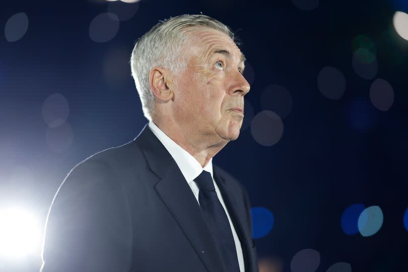 Carlo Ancelotti looks on