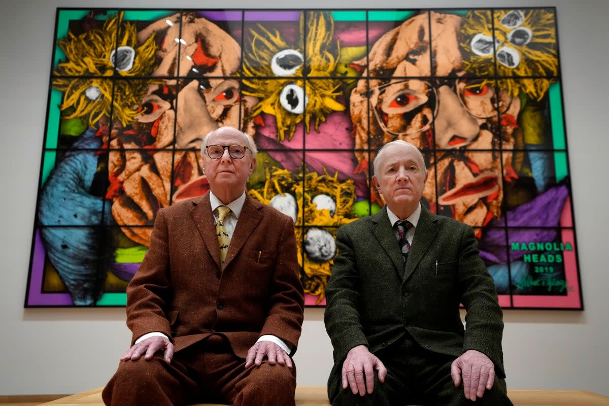 Britain Gilbert and George (Copyright 2023 The Associated Press. All rights reserved)