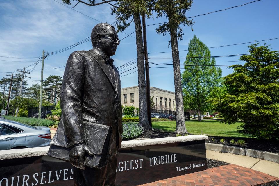 Thurgood Marshall statue at Rockland County Courthouse