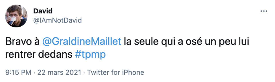 Les internautes saluent la prise de parole de Géraldine Maillet.