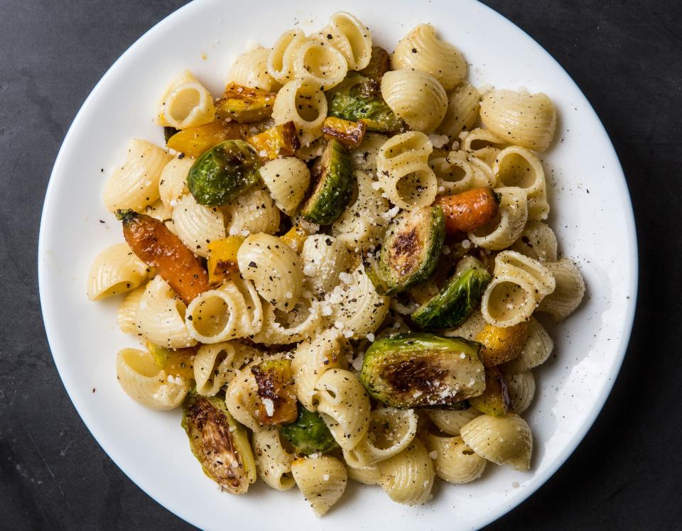 We're halfway there, so it's pasta time. Try veggie Cacio e Pepe.