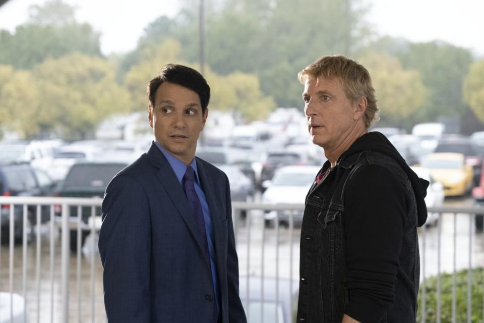 Ralph Macchio, left, and William Zabka in "Cobra Kai."