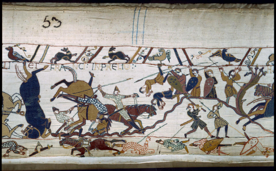 The tapestry depicts the Norman conquest of England (Picture: Getty)