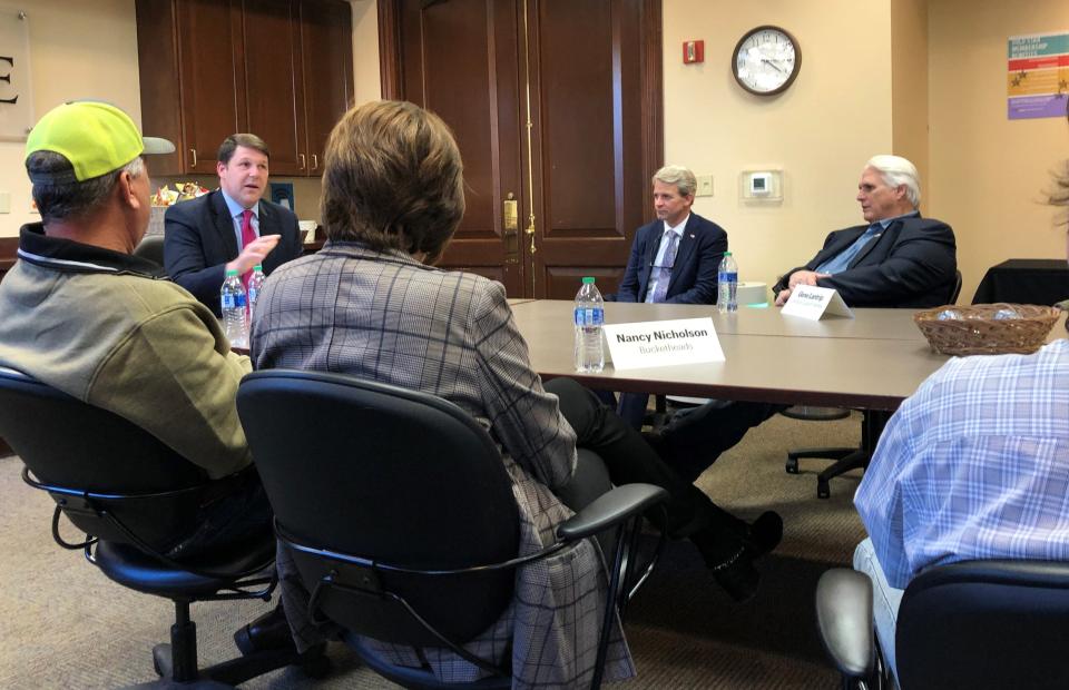 U.S. Rep. Jodey Arrington, second from left, hosted a business roundtable at the Abilene Chamber of Commerce Tuesday to discuss owners' and managers' day-to-day challenges.