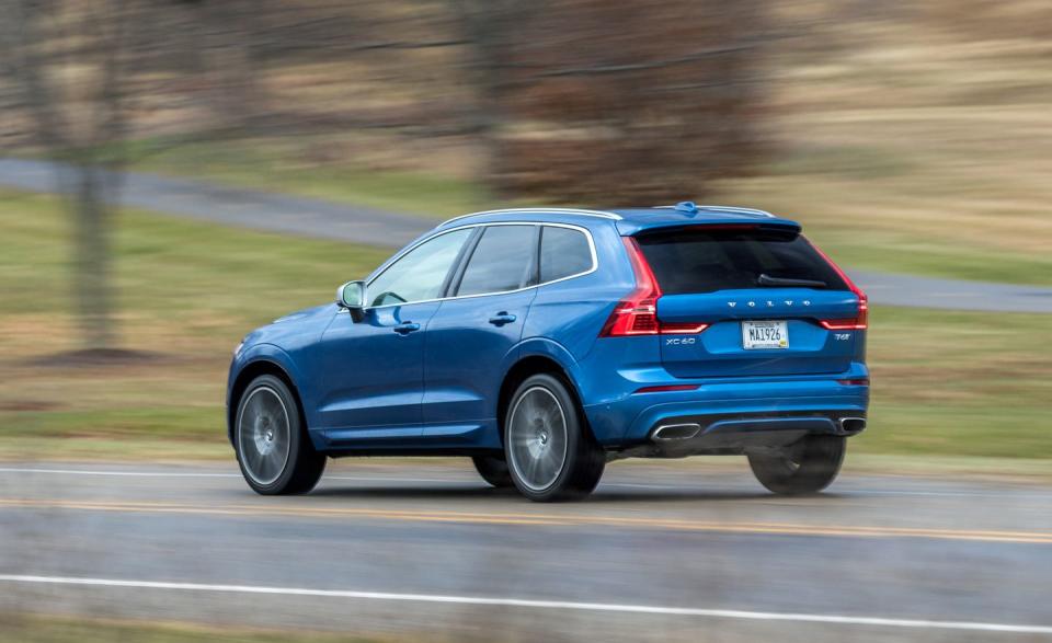 <p>At our test track, the XC60 managed a brisk 5.5-second run from zero to 60 mph. Despite its somewhat soft pedal feel, the brakes provide above-average performance, hauling the XC60 down from 70 mph in a short-for-the-class 169 feet.</p>